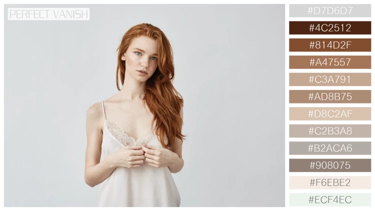 ファッショナブルな女性モデルの無料配色パターン 12色 フリー young redhead woman