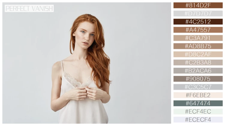 ファッショナブルな女性モデルの無料配色パターン 15色 フリー young redhead woman