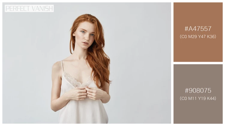 ファッショナブルな女性モデルの無料配色パターン 2色 フリー young redhead woman