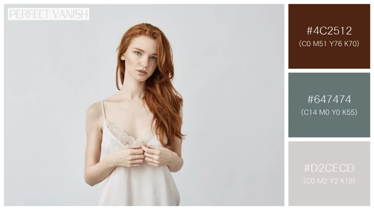 ファッショナブルな女性モデルの無料配色パターン 3色 フリー young redhead woman