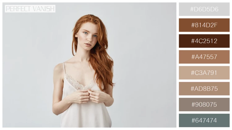 ファッショナブルな女性モデルの無料配色パターン 8色 フリー young redhead woman