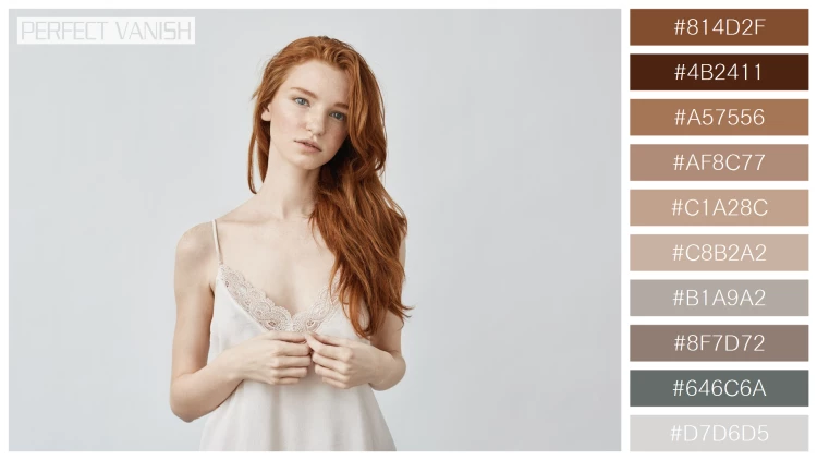 ファッショナブルな女性モデルの無料配色パターン 10色 フリー uncertain young ginger