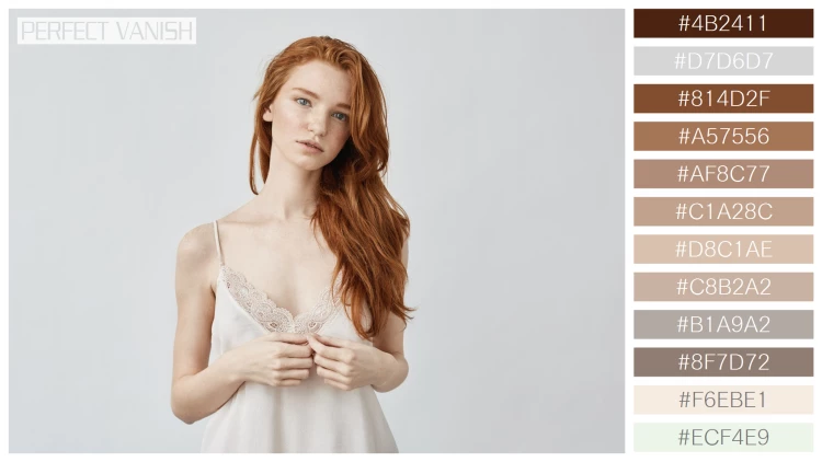 ファッショナブルな女性モデルの無料配色パターン 12色 フリー uncertain young ginger