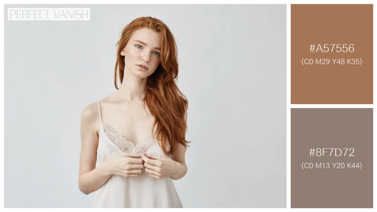 ファッショナブルな女性モデルの無料配色パターン 2色 フリー uncertain young ginger