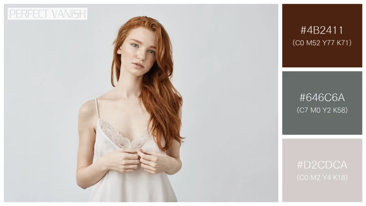 ファッショナブルな女性モデルの無料配色パターン 3色 フリー uncertain young ginger