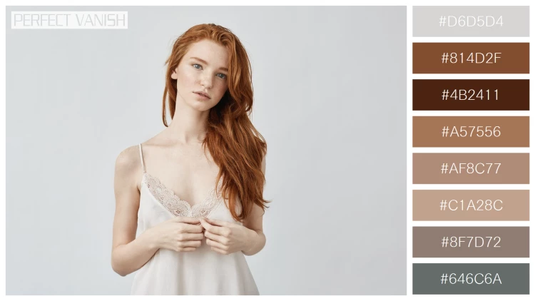 ファッショナブルな女性モデルの無料配色パターン 8色 フリー uncertain young ginger