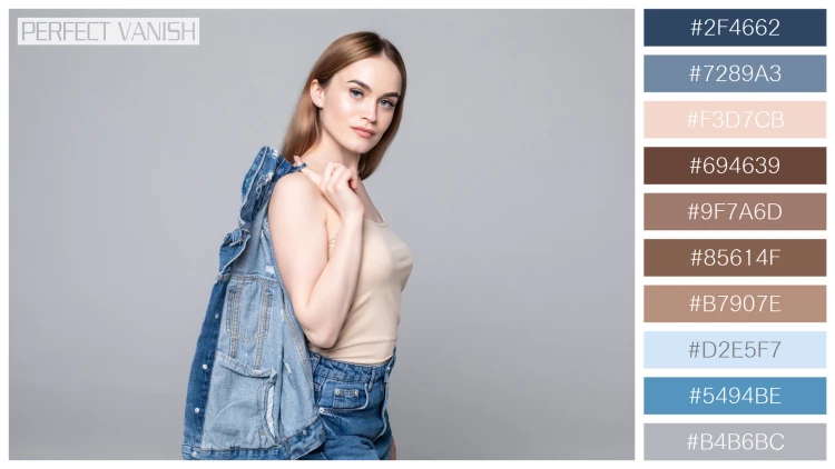ファッショナブルな女性モデルの無料配色パターン 10色 フリー woman shirt posing