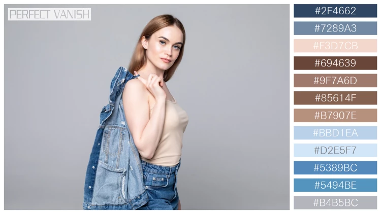 ファッショナブルな女性モデルの無料配色パターン 12色 フリー woman shirt posing