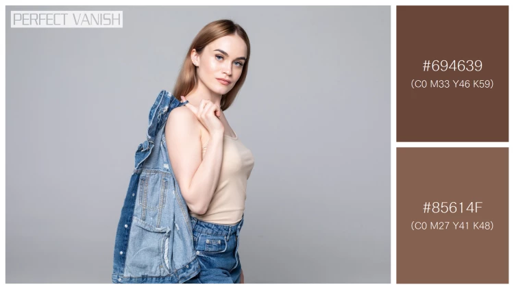 ファッショナブルな女性モデルの無料配色パターン 2色 フリー woman shirt posing