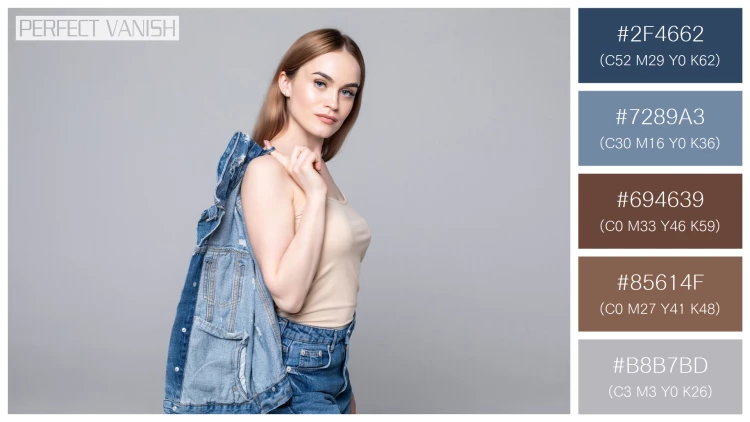 ファッショナブルな女性モデルの無料配色パターン 5色 フリー woman shirt posing