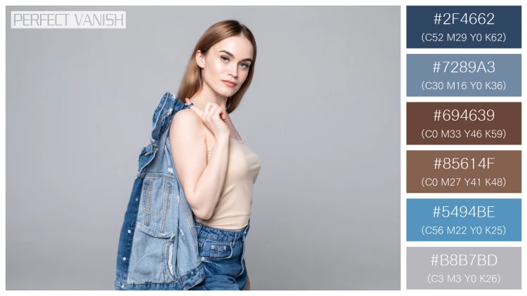 ファッショナブルな女性モデルの無料配色パターン 6色 フリー woman shirt posing