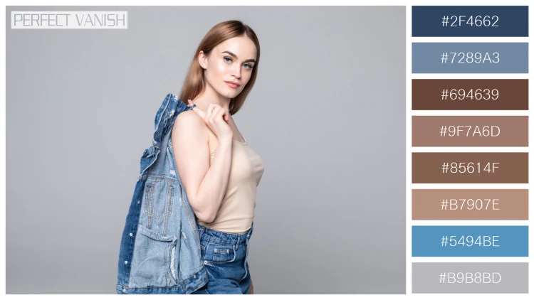ファッショナブルな女性モデルの無料配色パターン 8色 フリー woman shirt posing