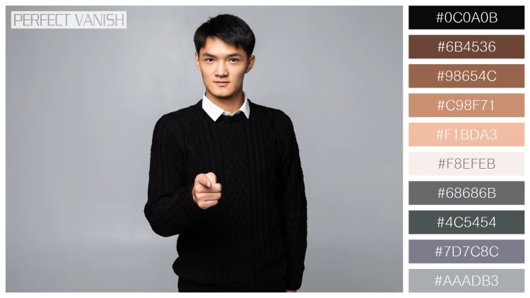 スタイリッシュな男性モデルの無料配色パターン 10色 フリー portrait asian man