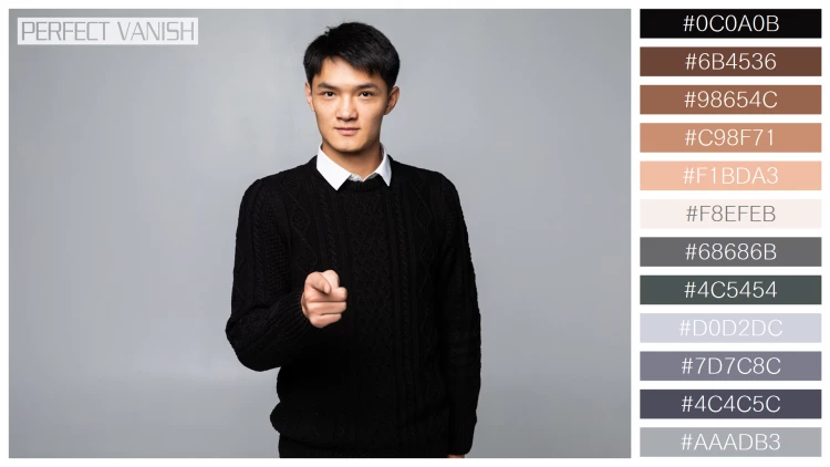 スタイリッシュな男性モデルの無料配色パターン 12色 フリー portrait asian man
