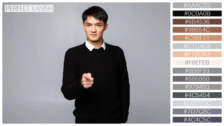 スタイリッシュな男性モデルの無料配色パターン 15色 フリー portrait asian man