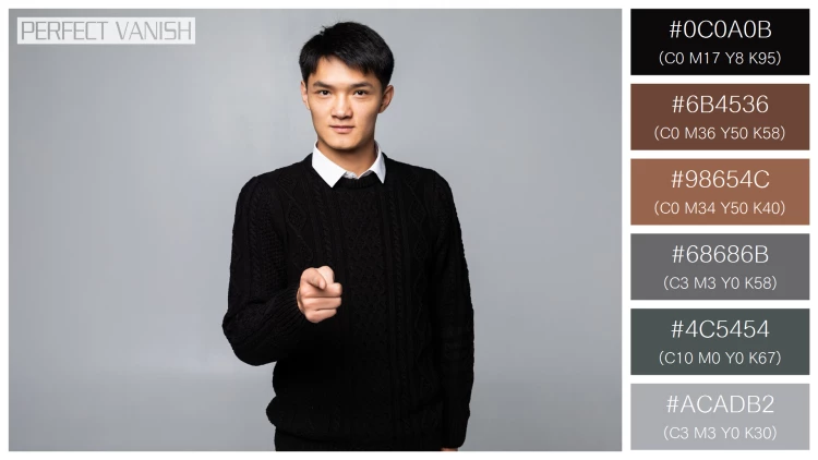 スタイリッシュな男性モデルの無料配色パターン 6色 フリー portrait asian man