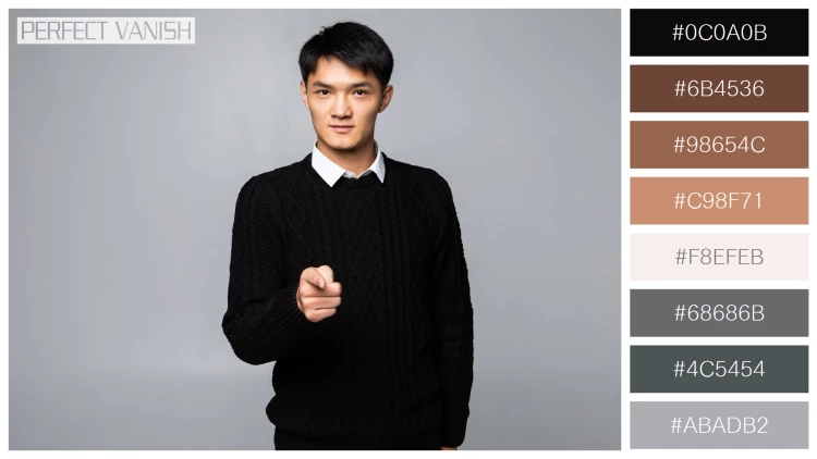 スタイリッシュな男性モデルの無料配色パターン 8色 フリー portrait asian man