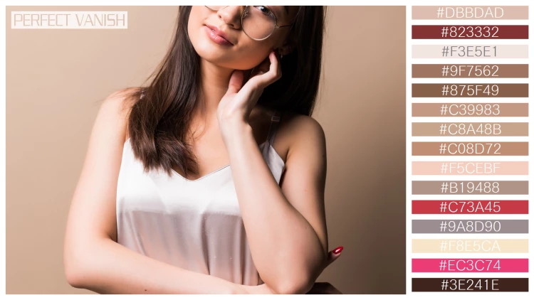 ファッショナブルな女性モデルの無料配色パターン 15色 フリー charming asian woman