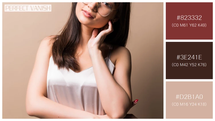 ファッショナブルな女性モデルの無料配色パターン 3色 フリー charming asian woman
