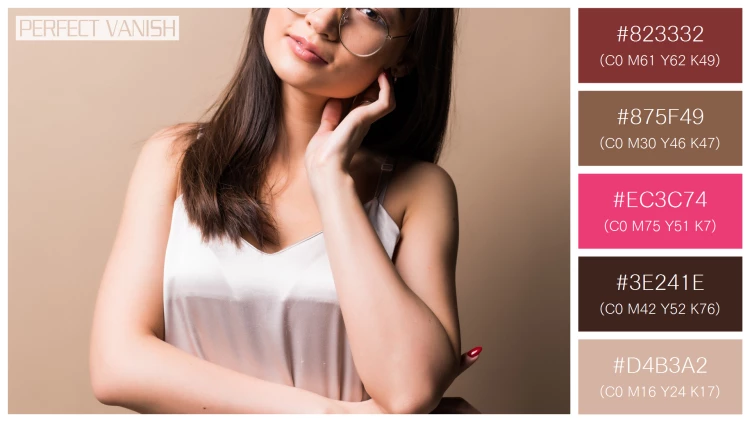 ファッショナブルな女性モデルの無料配色パターン 5色 フリー charming asian woman