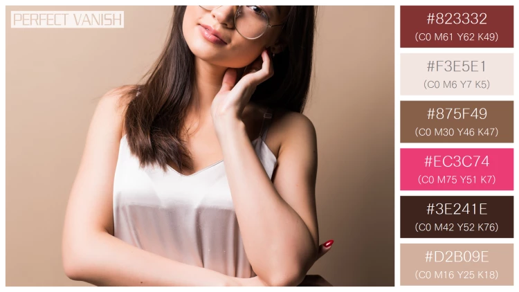 ファッショナブルな女性モデルの無料配色パターン 6色 フリー charming asian woman