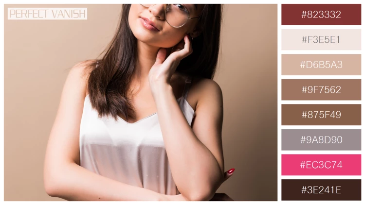 ファッショナブルな女性モデルの無料配色パターン 8色 フリー charming asian woman