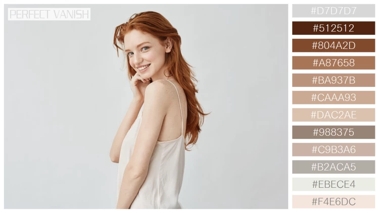 ファッショナブルな女性モデルの無料配色パターン 12色 フリー beautiful redhead girl
