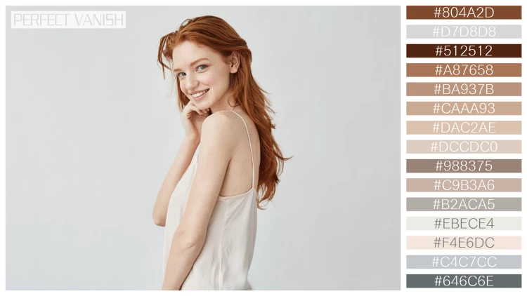 ファッショナブルな女性モデルの無料配色パターン 15色 フリー beautiful redhead girl