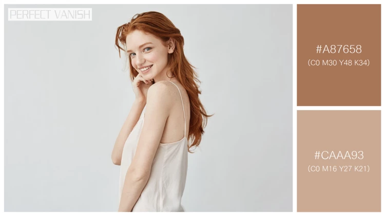 ファッショナブルな女性モデルの無料配色パターン 2色 フリー beautiful redhead girl