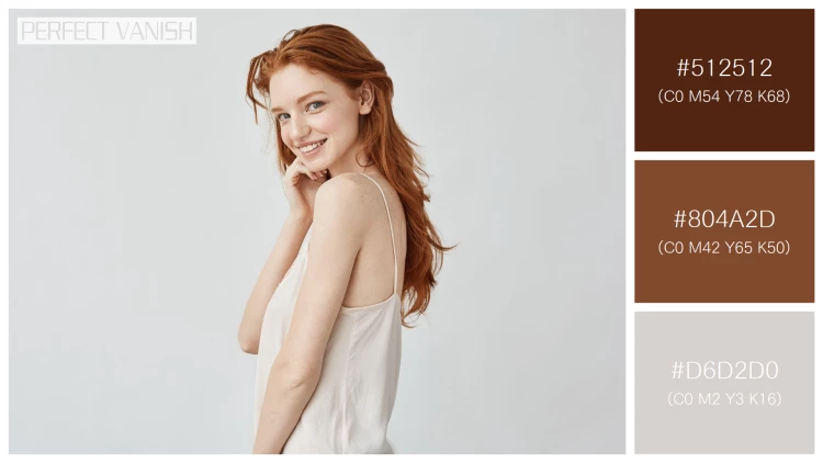 ファッショナブルな女性モデルの無料配色パターン 3色 フリー beautiful redhead girl