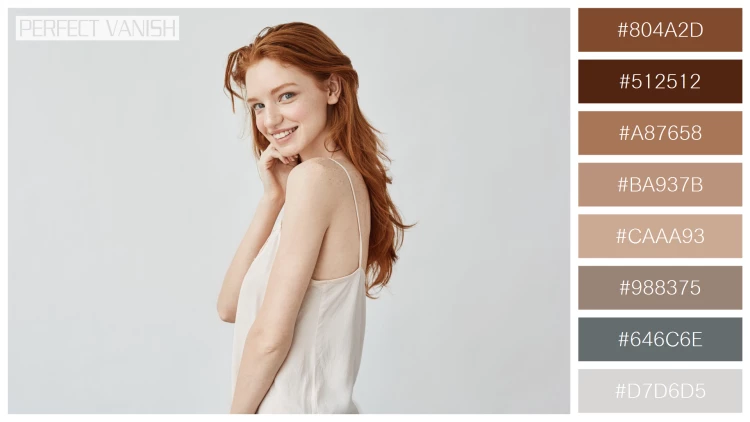 ファッショナブルな女性モデルの無料配色パターン 8色 フリー beautiful redhead girl
