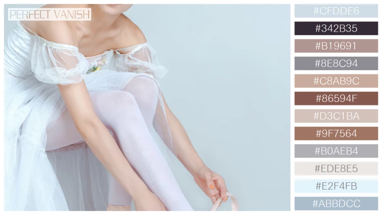 ファッショナブルな女性モデルの無料配色パターン 12色 フリー professional ballerina putting