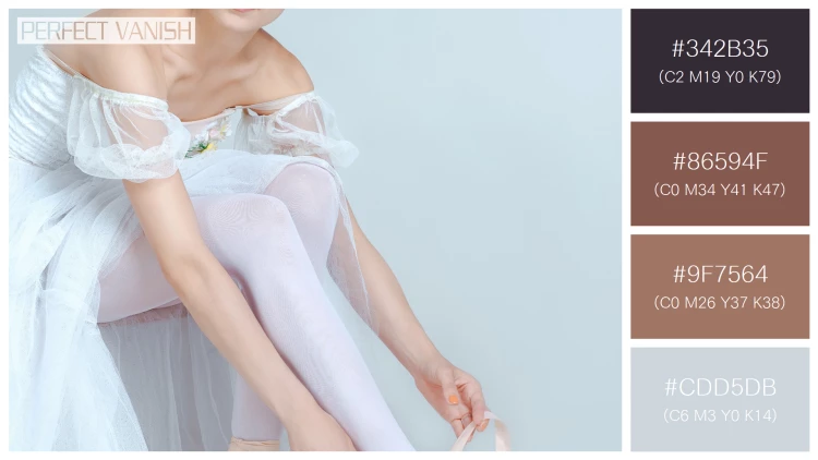 ファッショナブルな女性モデルの無料配色パターン 4色 フリー professional ballerina putting