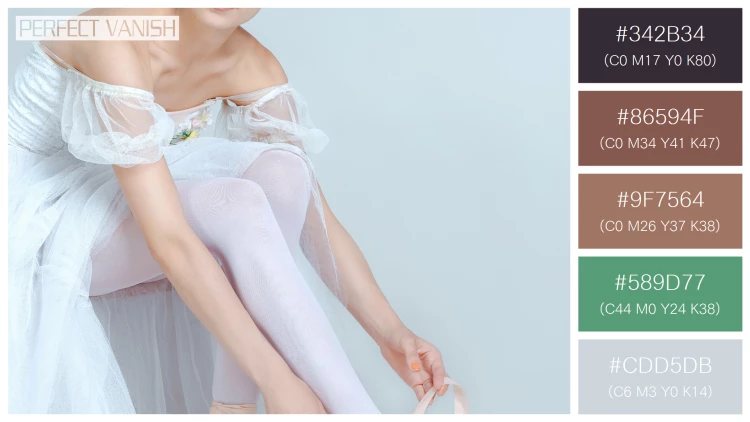 ファッショナブルな女性モデルの無料配色パターン 5色 フリー professional ballerina putting