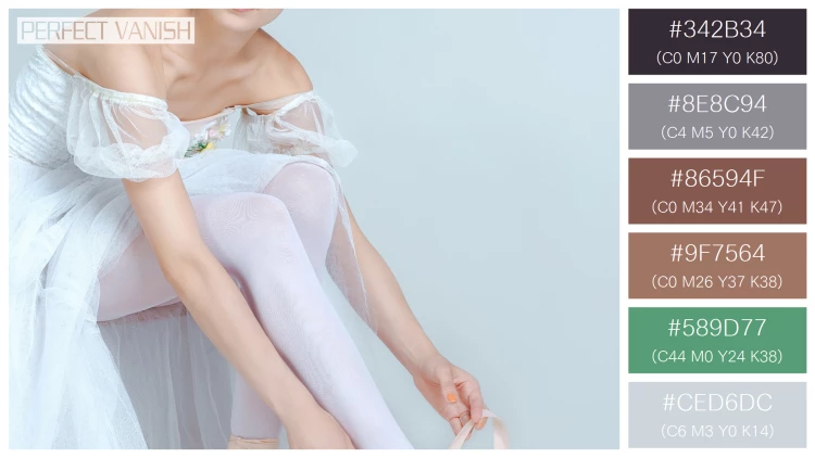 ファッショナブルな女性モデルの無料配色パターン 6色 フリー professional ballerina putting