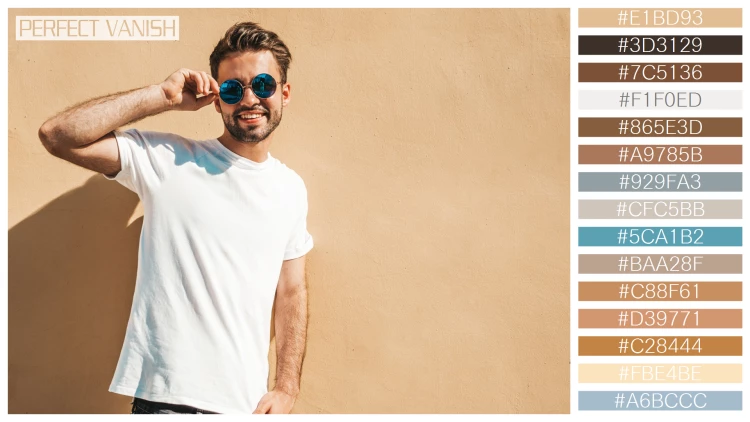 スタイリッシュな男性モデルの無料配色パターン 15色 フリー man with sunglasses
